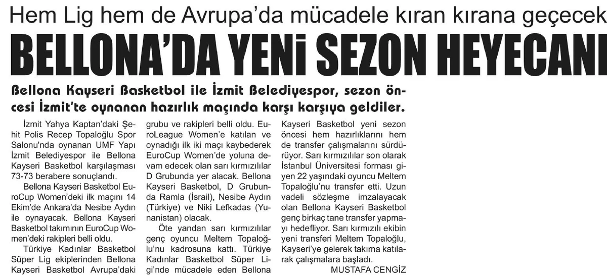 Bellona’da yeni sezon heyecanı