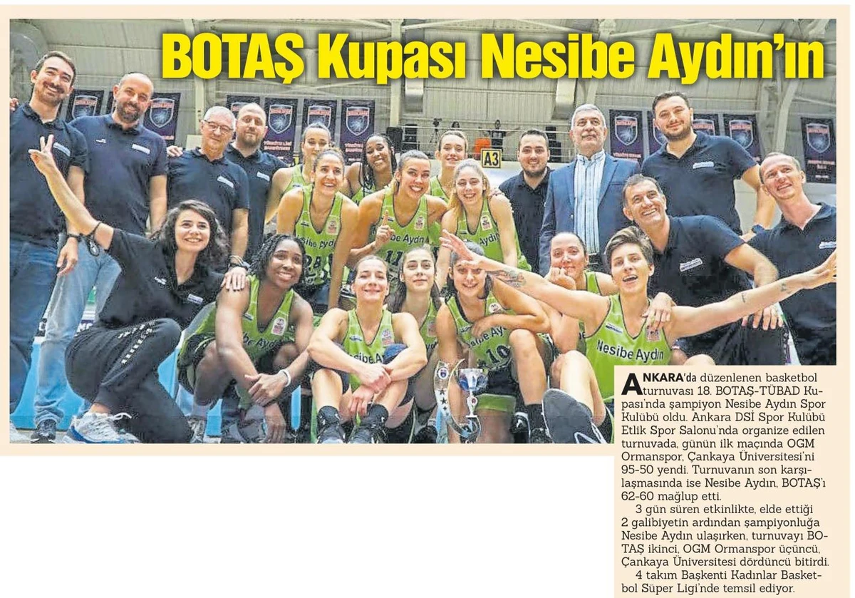 BOTAŞ Kupası Nesibe Aydın’ın