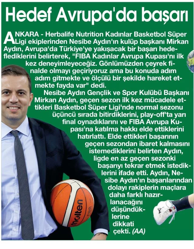Hedef Avrupa’da başarı
