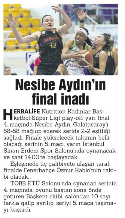 Nesibe Aydın’ın final inadı