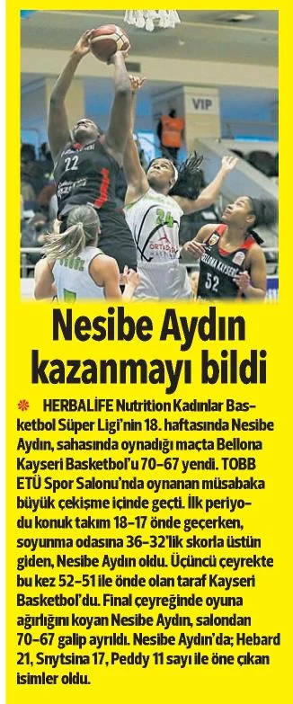 Nesibe Aydın kazanmayı bildi