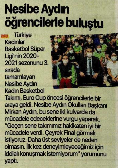 Nesibe Aydın öğrencilerle buluştu