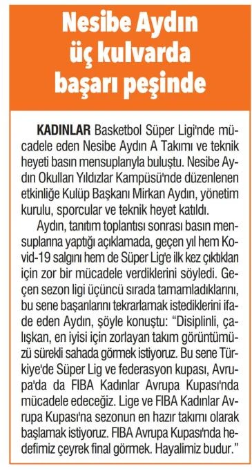 Nesibe Aydın üç kulvarda başarı peşinde
