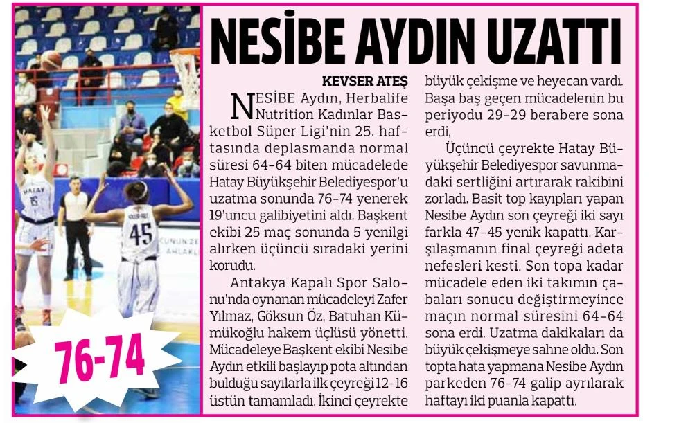 Nesibe Aydın uzattı